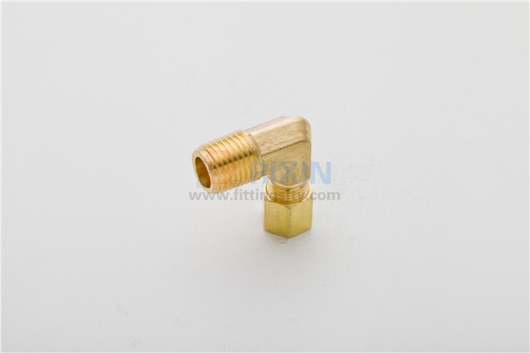 Brass compression elbow